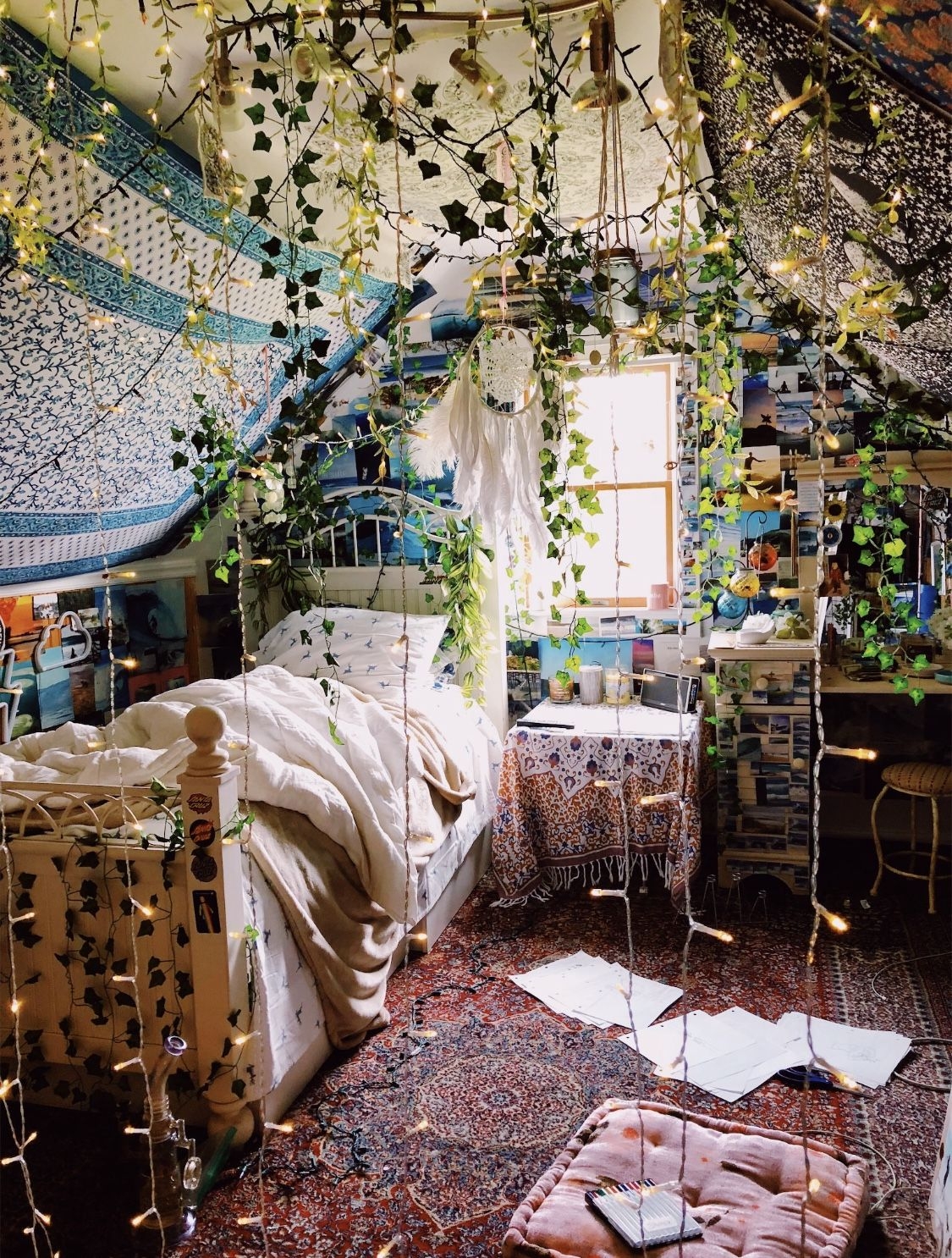 Bedroom with Hanging Vines and Fairycore Room Inspiration