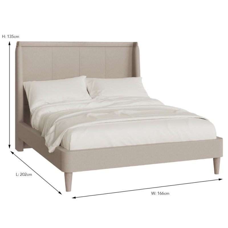 Bedstead Winged Headboard Tall paneled headboard cream bed