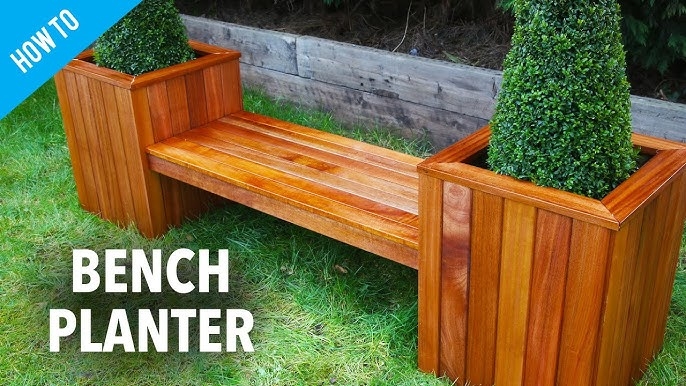 Bench Planter with Symmetrical Layout Backyard DIY Seating