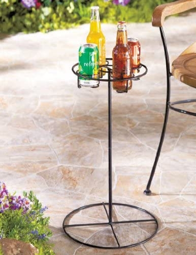 Beverage Holder Table for Patio and Outdoor Drink Station