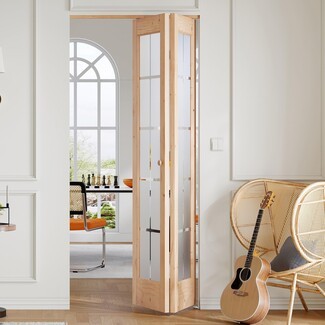 Bifold Door: Frosted Cross Grid Glass Bifold Doors