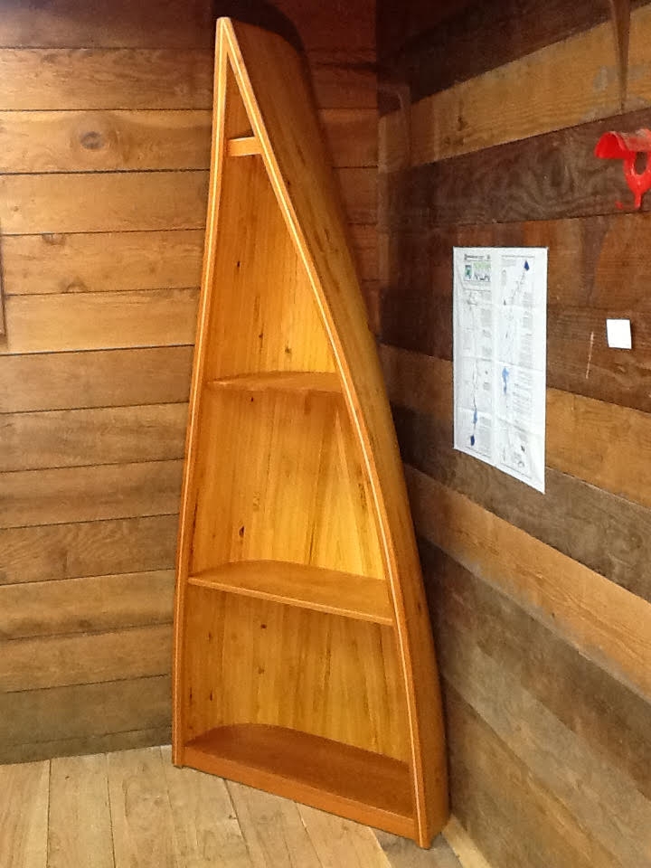 Bookcase with Tapered Top and Rustic Nautical Theme