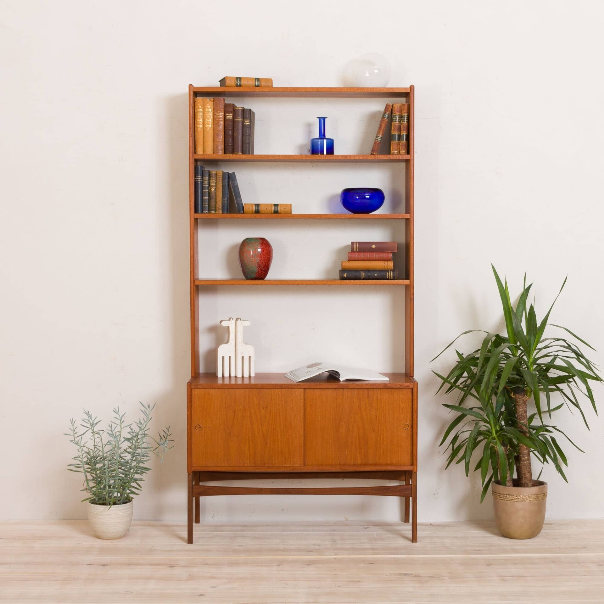 Bookshelf Credenza: Vintage Norwegian Furniture in Warm Teak