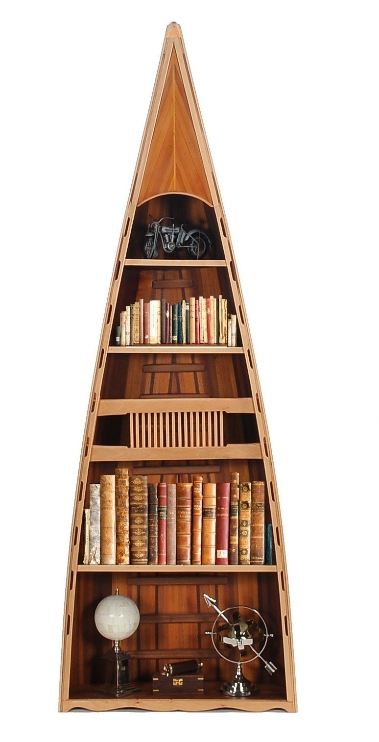 Bookshelf with Pointed Prow and Nautical Graduated Shelves