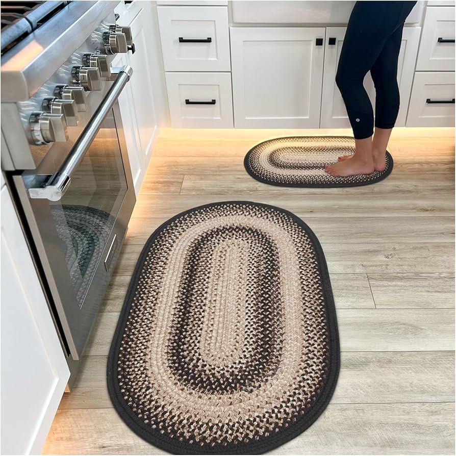Braided Rug Charcoal Beige Black Mist Braided Rug
