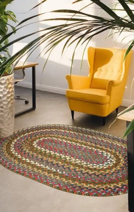 Braided Rug Oval Braided Bronze Rug Concentric Weave