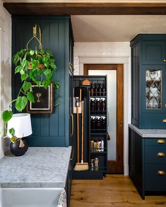 Broom Cupboard Deep Teal Pull Out Organizer Storage