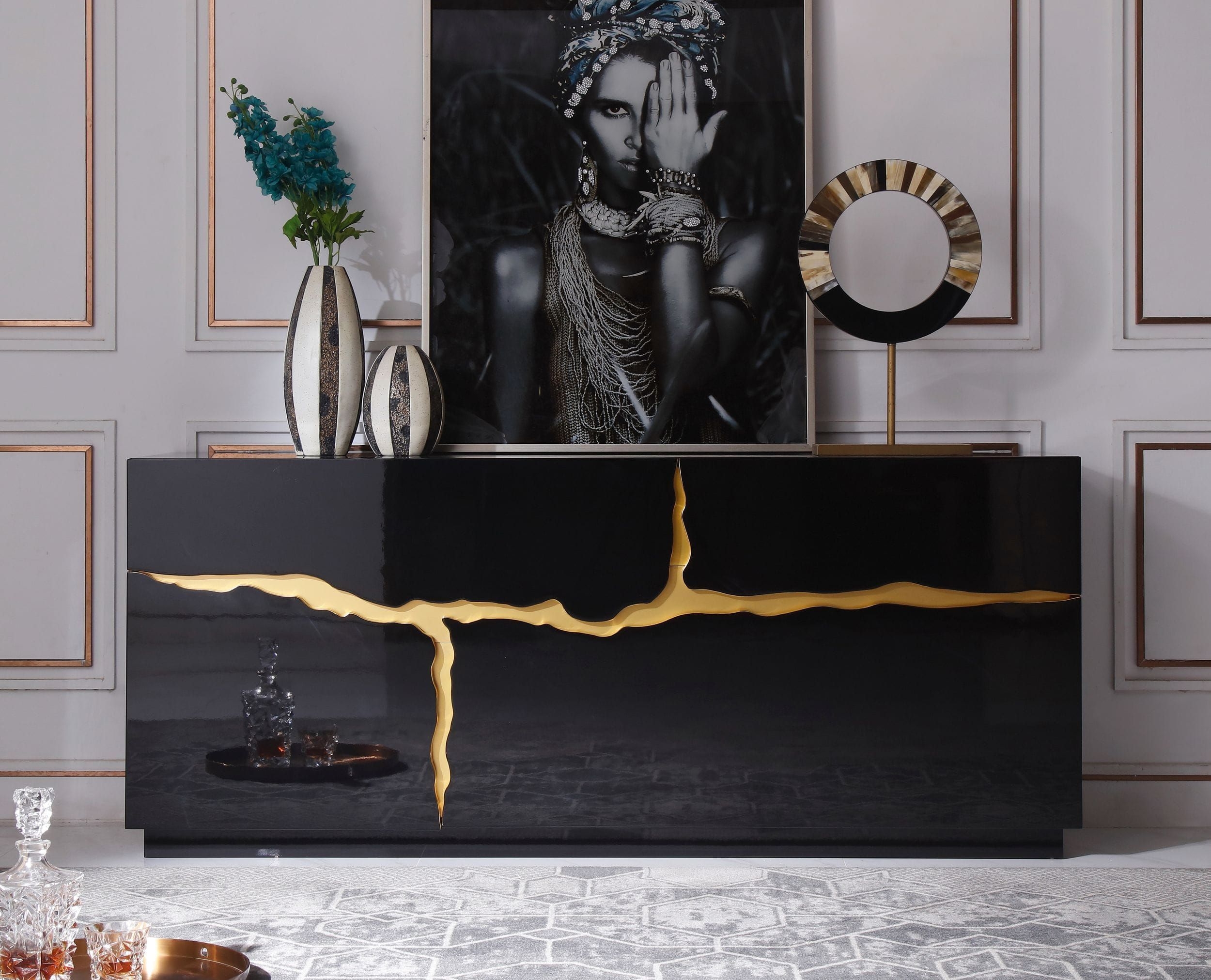 Buffet: Organic Gold Vein and Organic Gold Vein Furniture