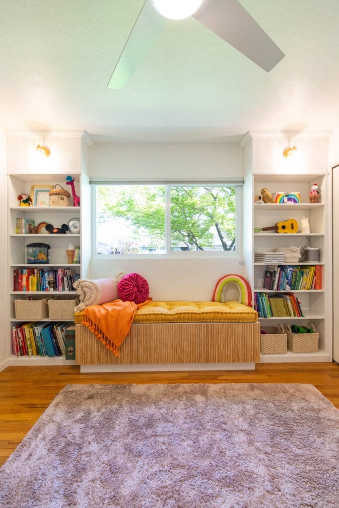 Built-In Window Seat Fluted Wood Base Fluted Wood Window Seat