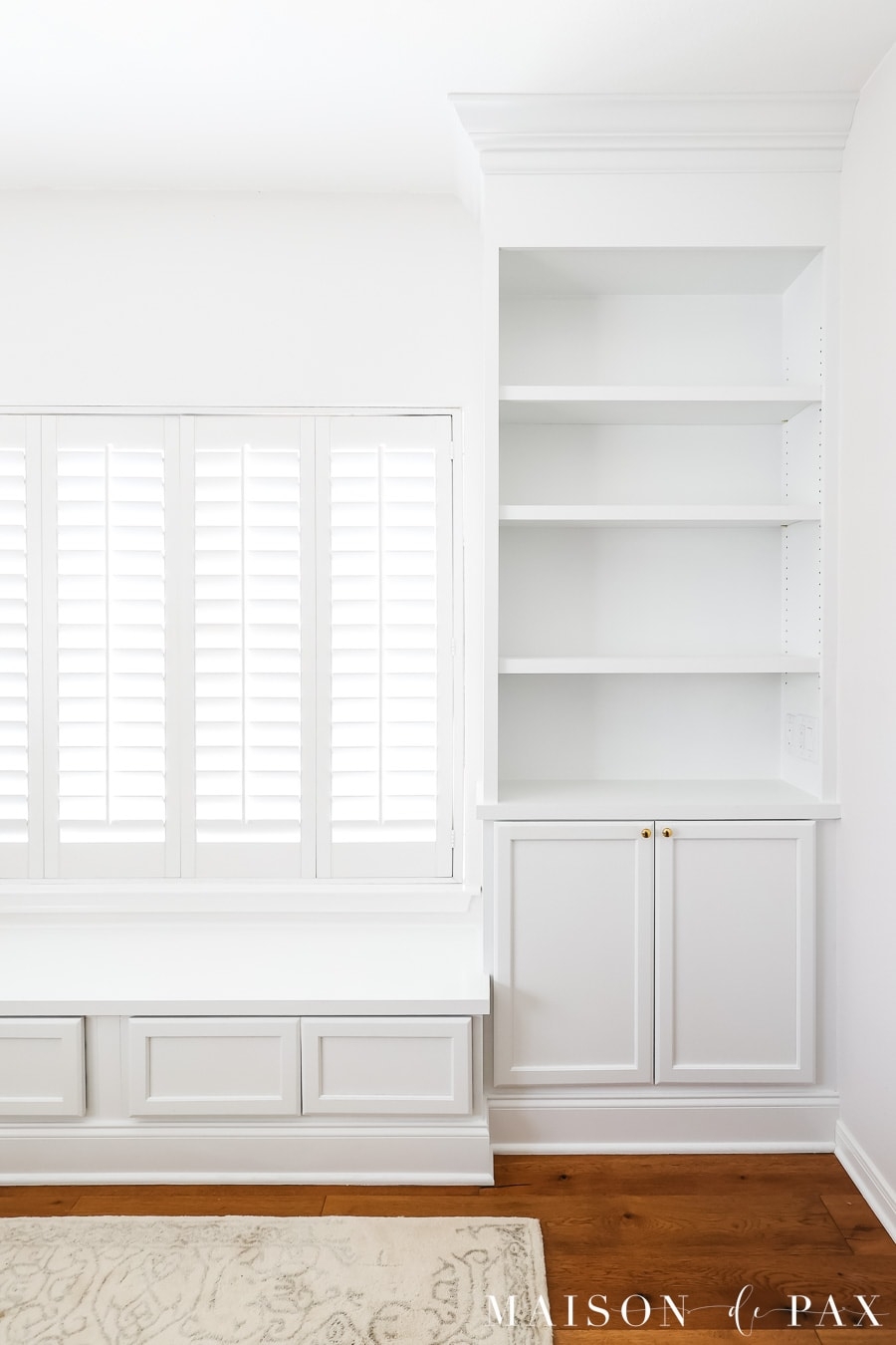 Built-In Window Seat Shaker Style White Built-In Window Seat