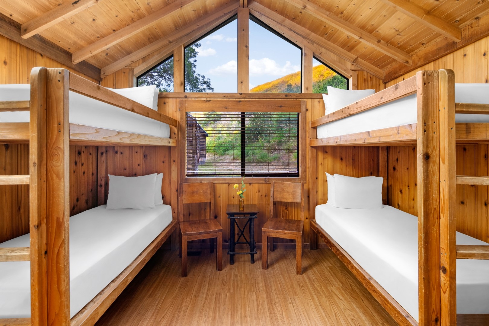 Bunk Bed including Built-In Bunks and Nature Lodging Decor