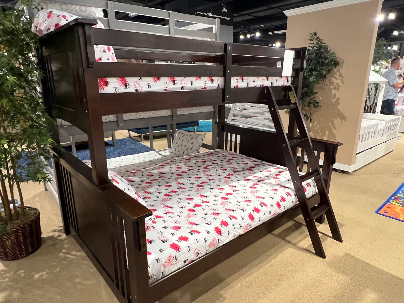Bunk Bed Mission Headboard Dark Walnut Twin XL Over Queen