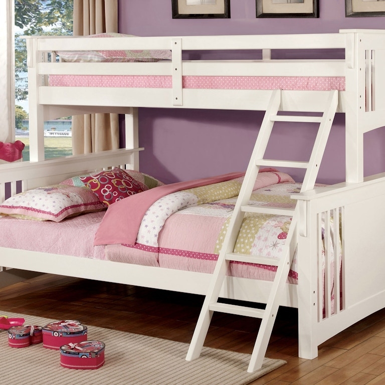 Bunk Bed Slatted End Panels White Mission Style Queen Bunk
