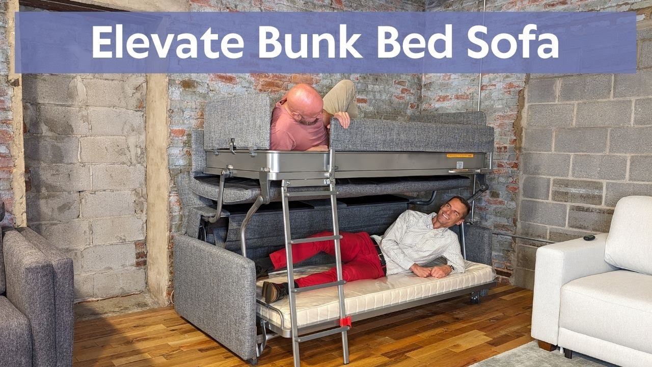 Bunk Bed Sofa: Metal Support Frame Functional Dual Level