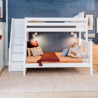 Bunk Bed Storage Staircase White Shared Bedroom Solution
