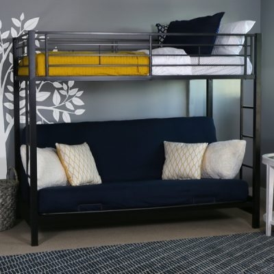 Bunk Bed: Twin Over Futon Industrial Bunk Bed Frame