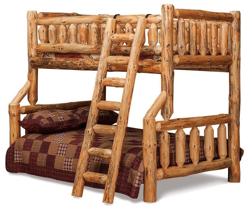 Bunk Bed with Hand-Peeled Logs and Natural Cedar Bunk Bed
