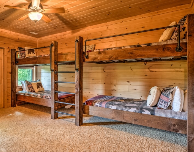 Bunk Bed with Pipe Railings and Industrial Pipe Bunk Beds