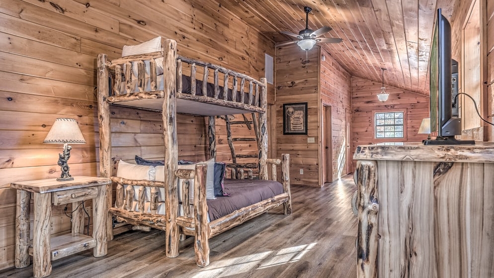 Bunk Bed with Vaulted Ceilings and Log Cabin Bunk Beds