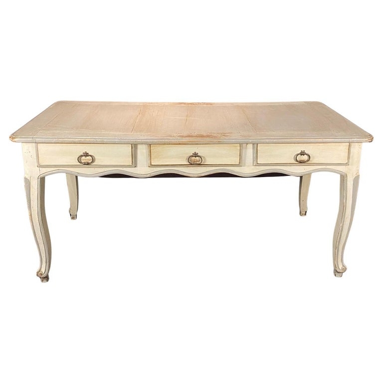 Bureau Plat Desk: Louis XV Writing Table with Ring Pulls