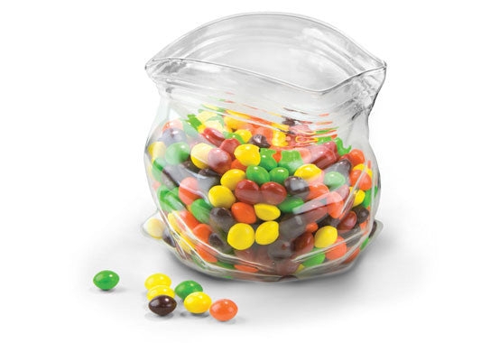 Candy Dish Ziplock Bag Shape Crinkled Glass Decor