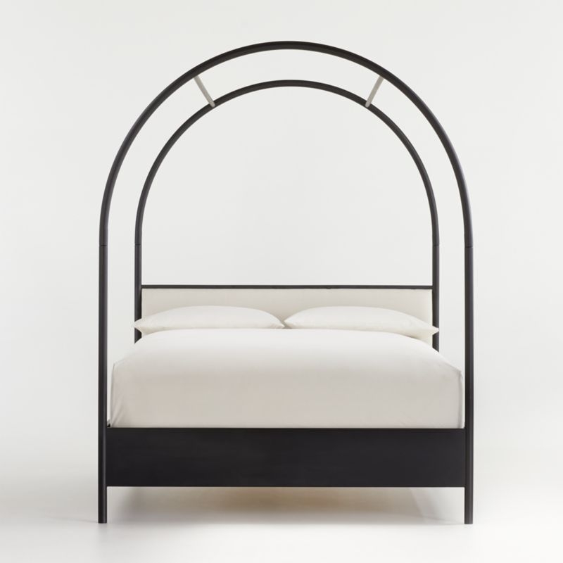 Canopy Bed Double Arch Matte Black Minimalist Bed Frame