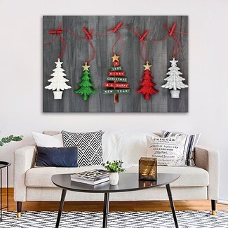 Canvas Wall Art Clothesline Motif Large Christmas Canvas Art