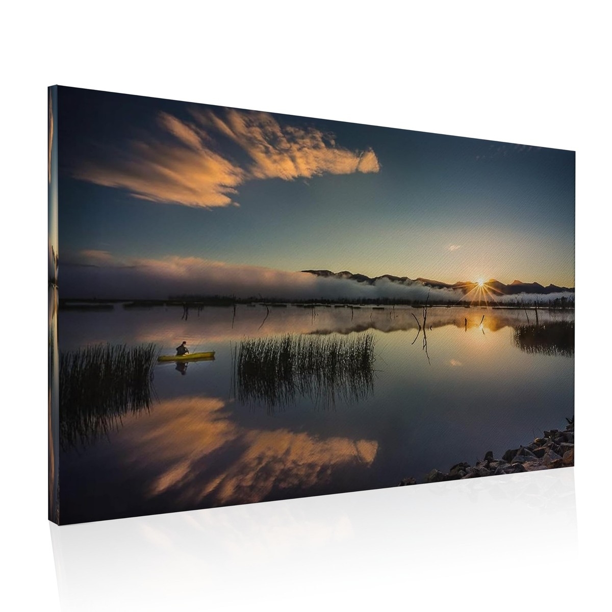 Canvas Wall Art Mirror Reflection Golden Hour Lighting