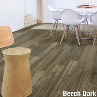 Carpet Plank in Beech Dark Finish Modern Textile Floor Tile