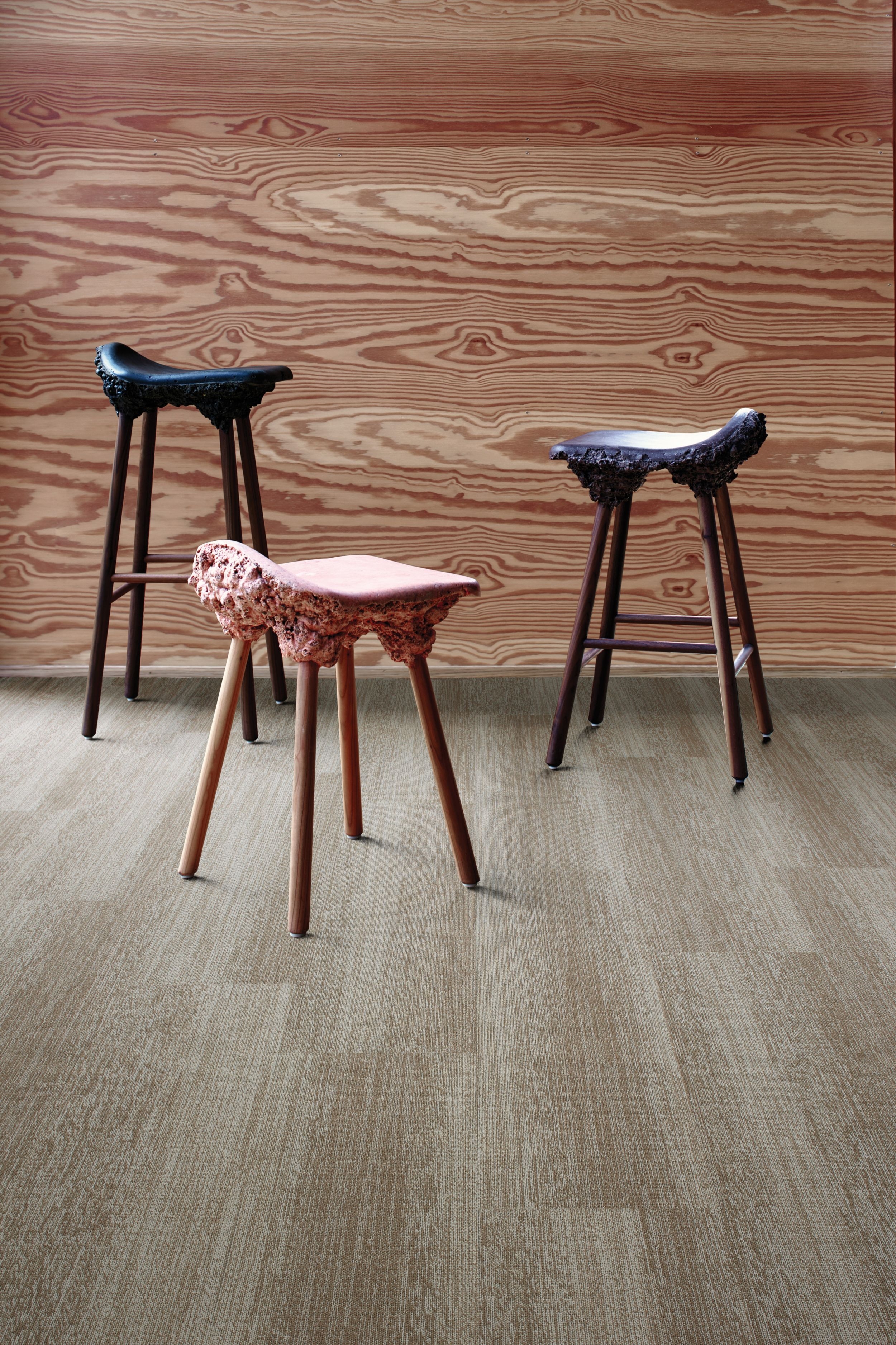 Carpet Tile using Organic Craggy Detail Textured Commercial Carpet Tiles