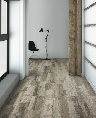 Carpet Tile with Distressed Visual Industrial Carpet Tile Design