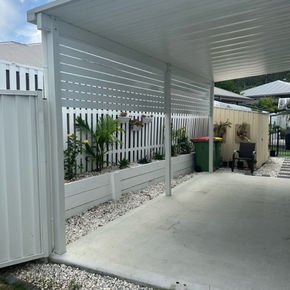 Carport Tiered White Planters Modern White Carport Screens