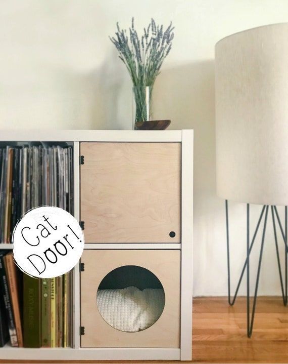 Cat House Insert: Minimalist Cat Door for Cube Storage