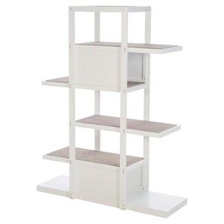 Cat Tree Bookshelf featuring Architectural White Hideaway