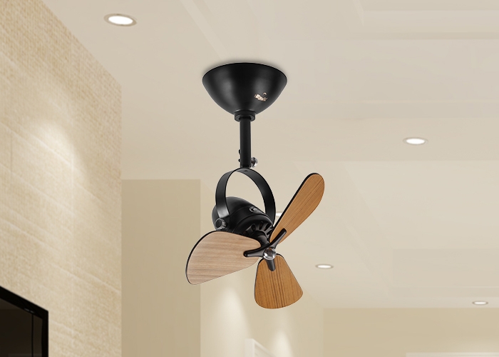 Ceiling Fan: Adjustable Tilt Industrial Matte Black Fan