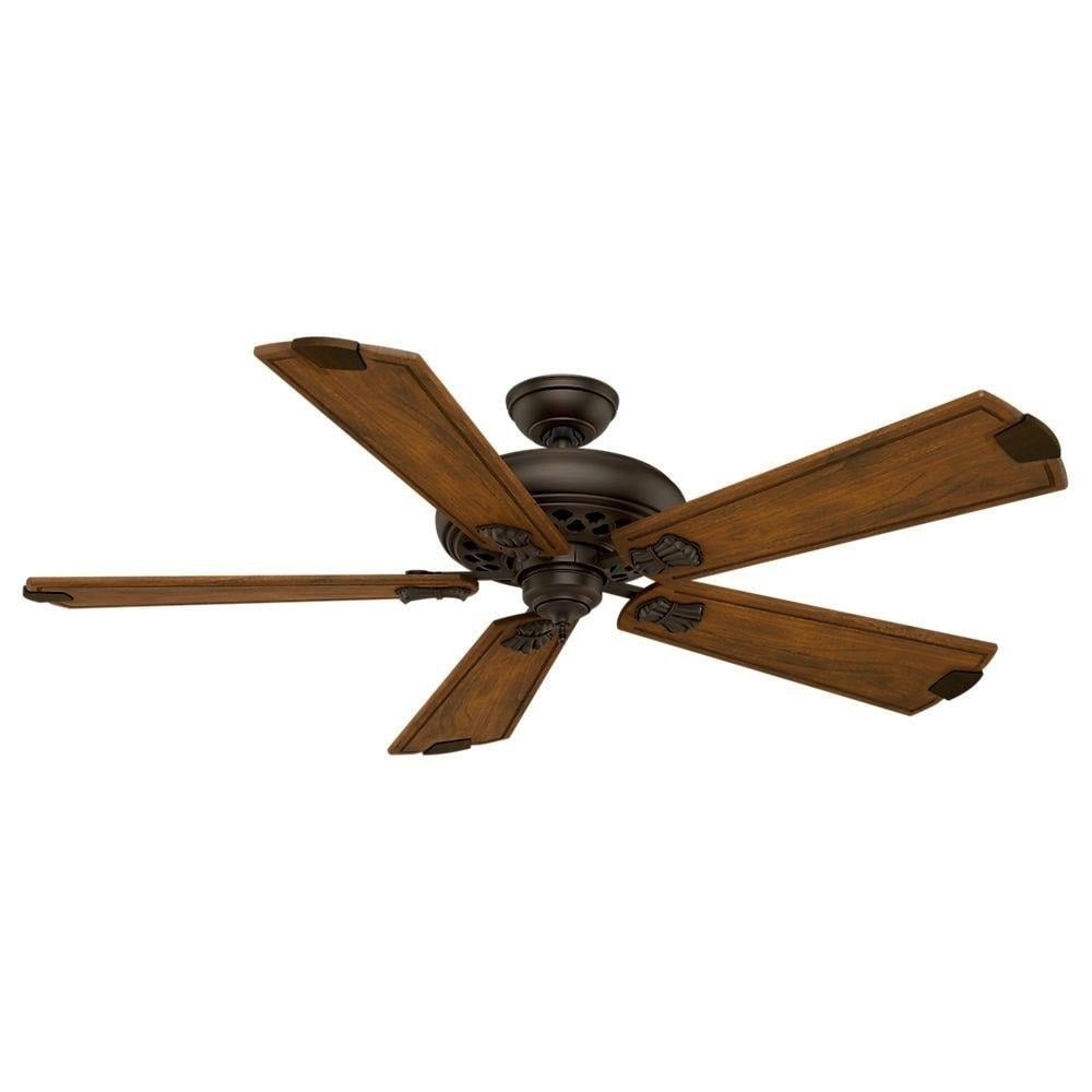 Ceiling Fan Cocoa Brown Carved Blade Irons 60 Inch Span