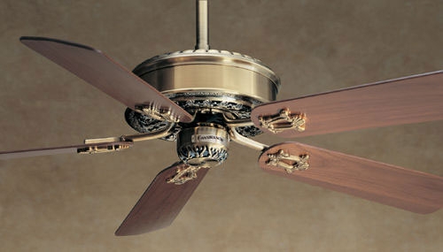 Ceiling Fan Decorative Filigree Antique Brass 5 Blade Fan