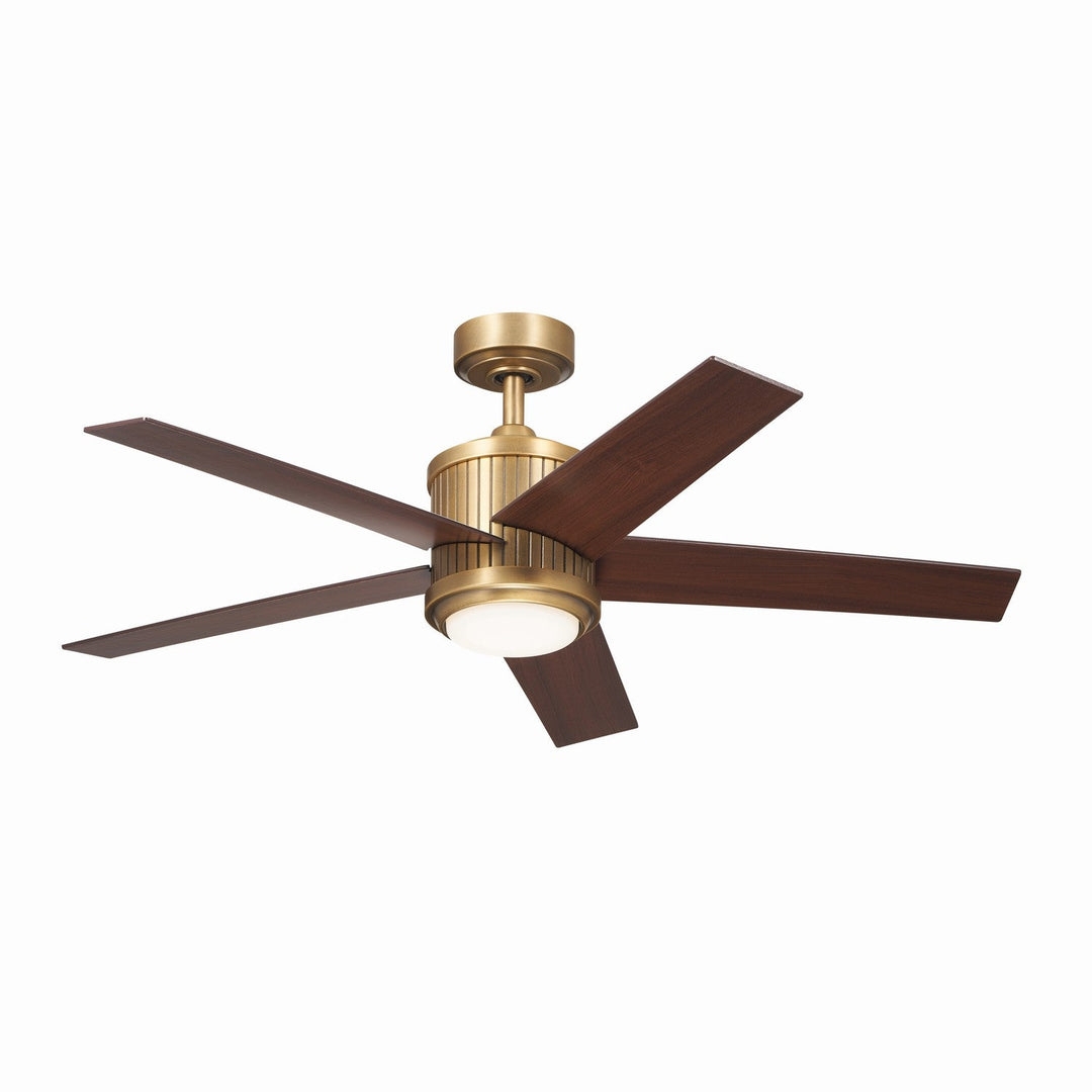 Ceiling Fan Fluted Housing Antique Brass Transitional Fan