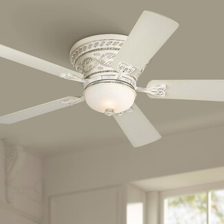 Ceiling Fan Hugger Mount with Distressed Antique White Finish