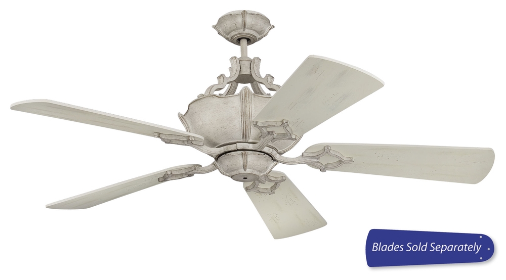Ceiling Fan in French White with Scrollwork Detailing