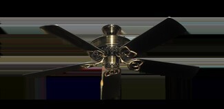 Ceiling Fan Renaissance Scrollwork Antique Brass Black Blades