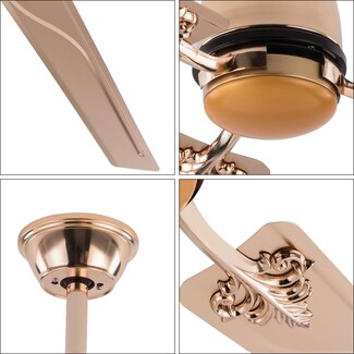 Ceiling Fan Rose Gold Scrollwork Brackets Victorian Decor