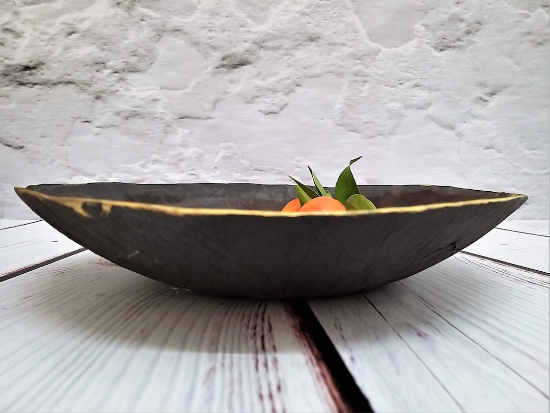 Ceramic Bowl: Matte Black Ceramic with Organic Edge Display