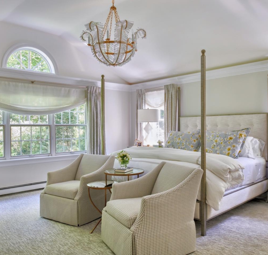Chandelier Leaf Shaped Glass Vaulted Ceiling Bedroom Ideas
