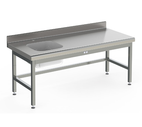 Chef Table Integrated Sink With Rounded Edges Design