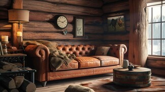 Chesterfield Sofa Featuring Deep Button Tufting Cognac Decor