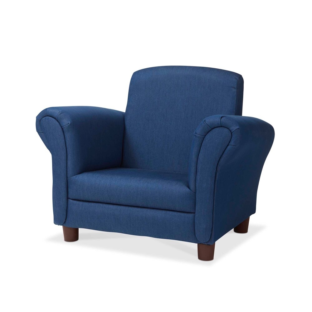 Childs Armchair Child Sized Denim Chair with Classic Rolled Arms