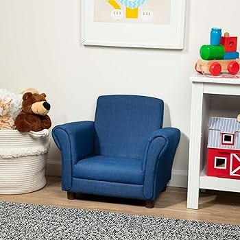 Childs Armchair Denim Toddler Armchair for a Playroom Reading Nook