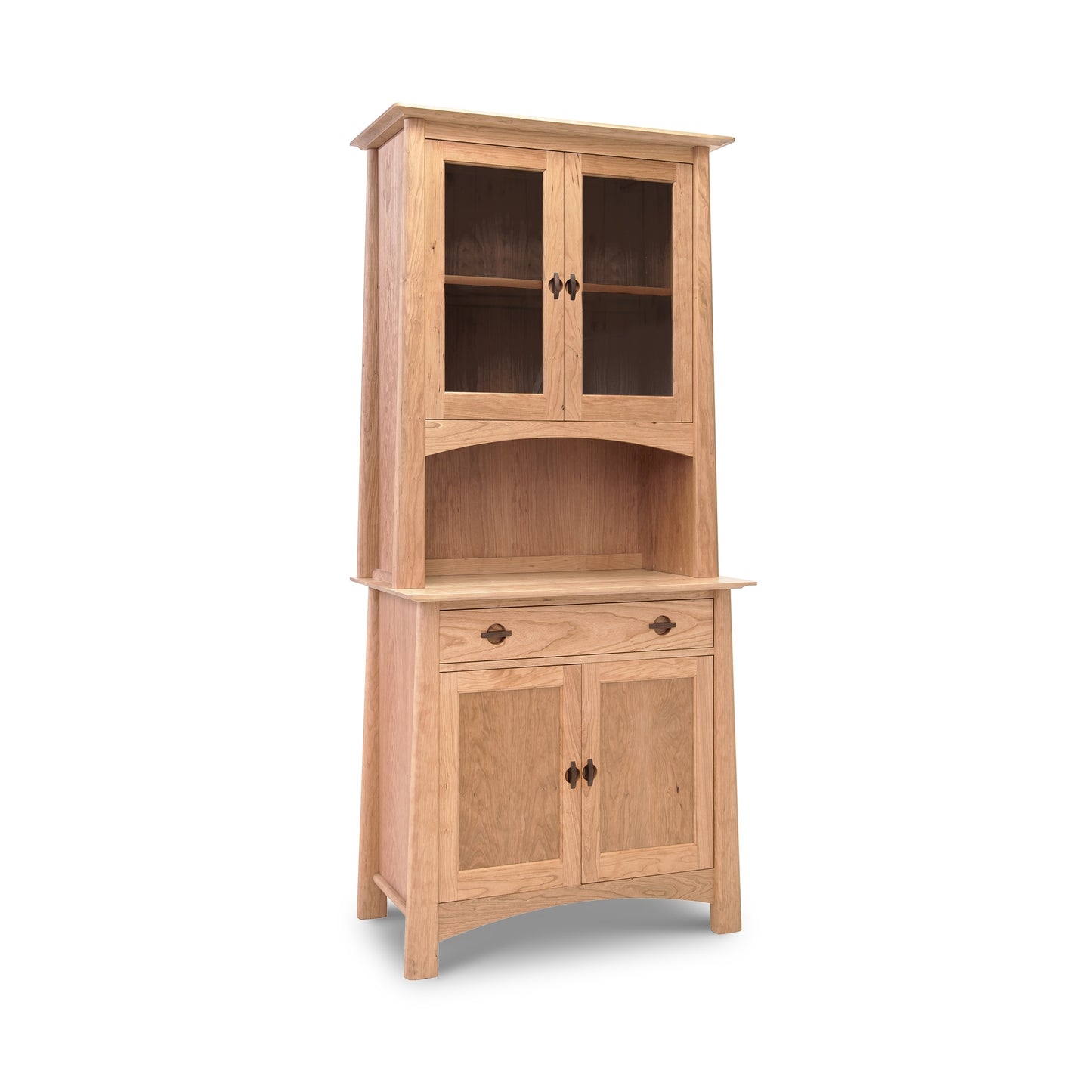China Cabinet: Natural Maple Wood Modern Shaker Display