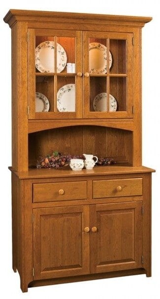 China Cabinet showing Open Center Alcove and Wood Knobs